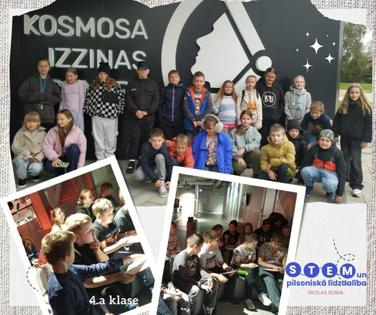 STEM un pilsoniskās līdzdalības skolas soma. 4.a klase Cēsu Kosmosa izziņas centrā