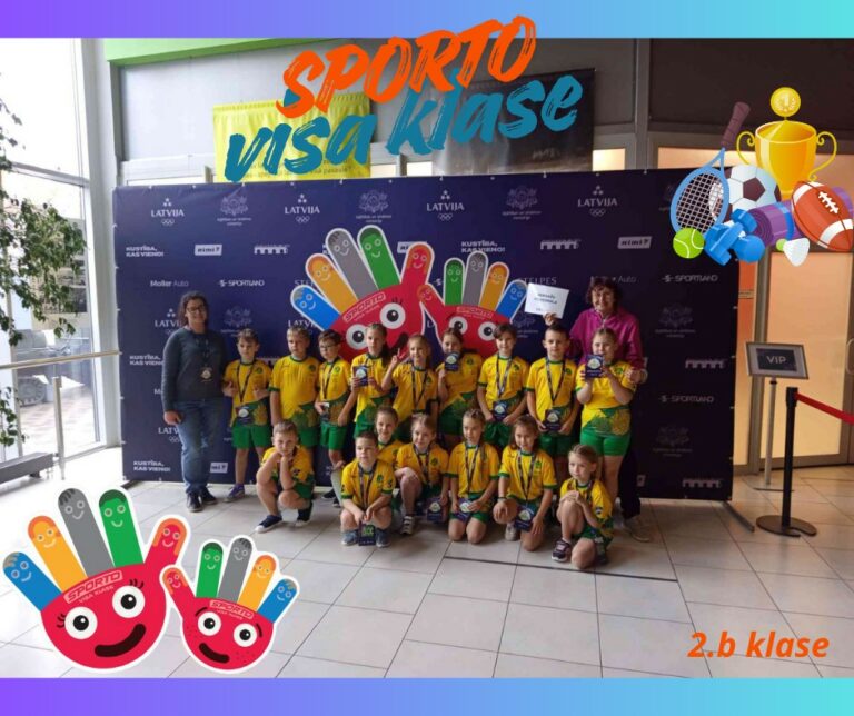 Aktīvi un sportiski – 2. b klase piedalās “Sporto visa klase” atklāšanā!
