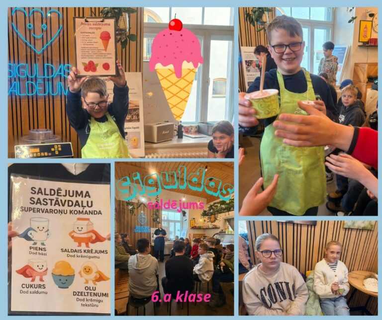 STEM un pilsoniskās līdzdalības skolas soma. 6.a klase “Siguldas saldējums” ražotnē