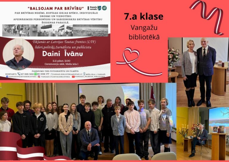 7.a klase Vangažu pilsētas bibliotēkā 11. novembrī