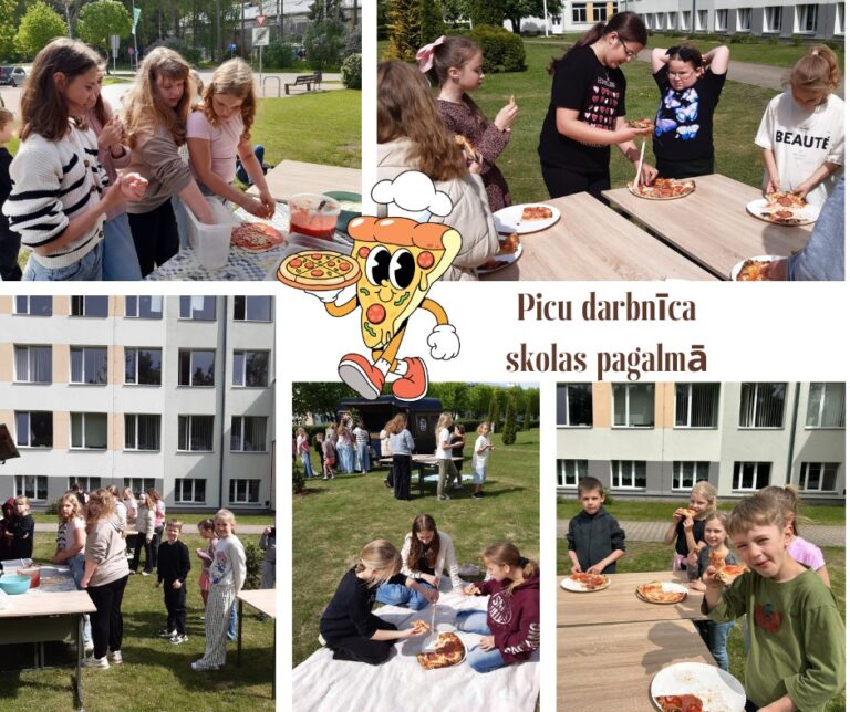 Picu darbnīca skolas svētku  pagalmā